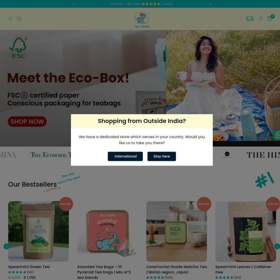 teatrunk.in homepage screenshot
