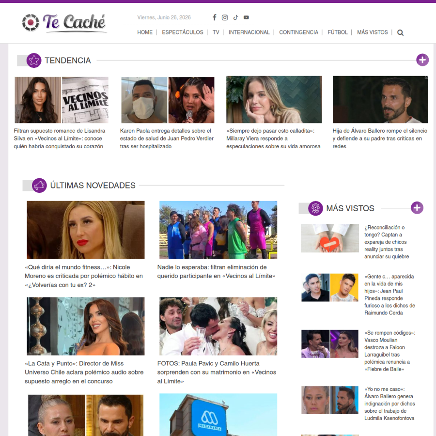 tecache.cl homepage screenshot