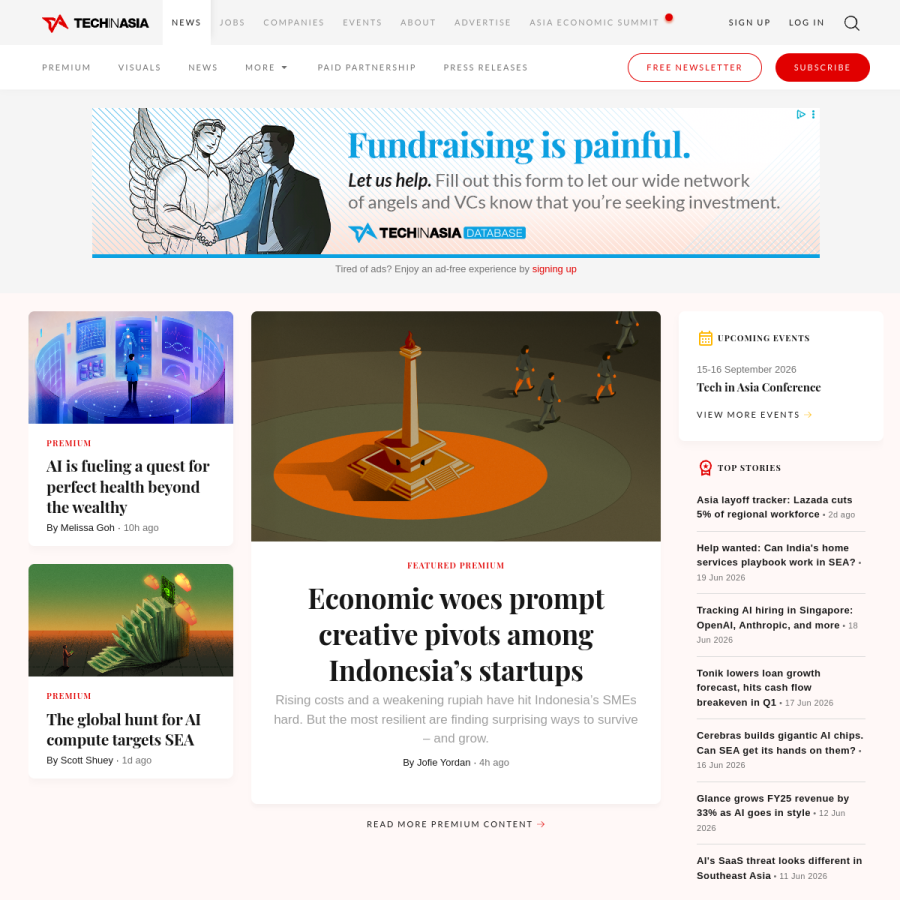 techinasia.com homepage screenshot