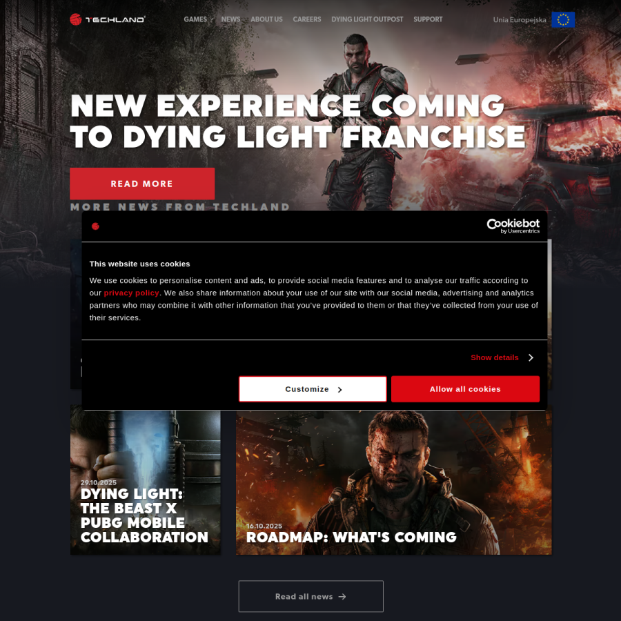 techland.net homepage screenshot