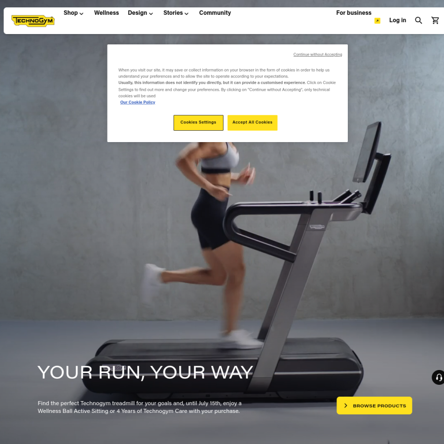 technogym.com homepage screenshot