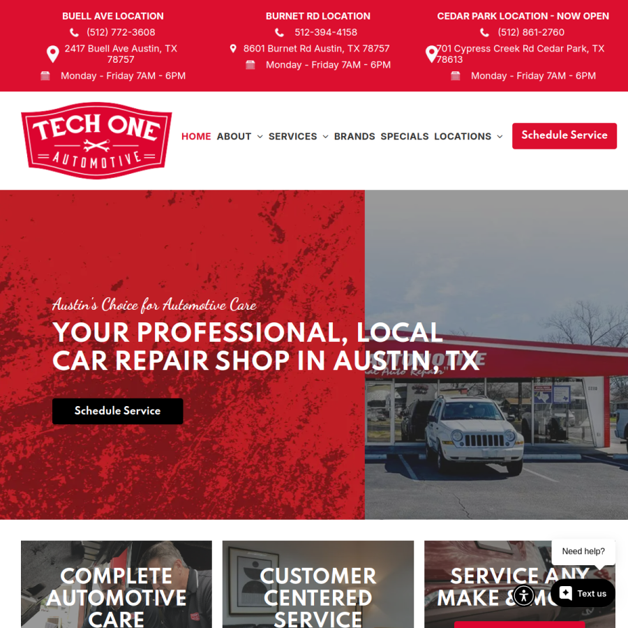 techoneauto.com homepage screenshot