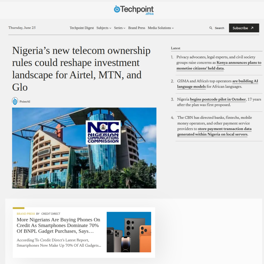 techpoint.africa homepage screenshot