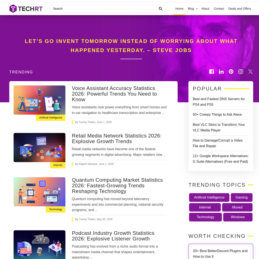 techrt.com homepage screenshot