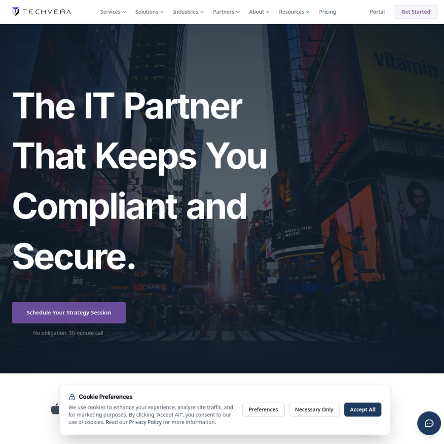 techvera.com homepage screenshot