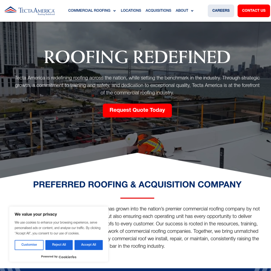 tectaamerica.com homepage screenshot