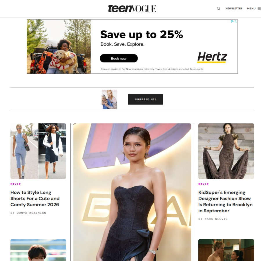teenvogue.com homepage screenshot
