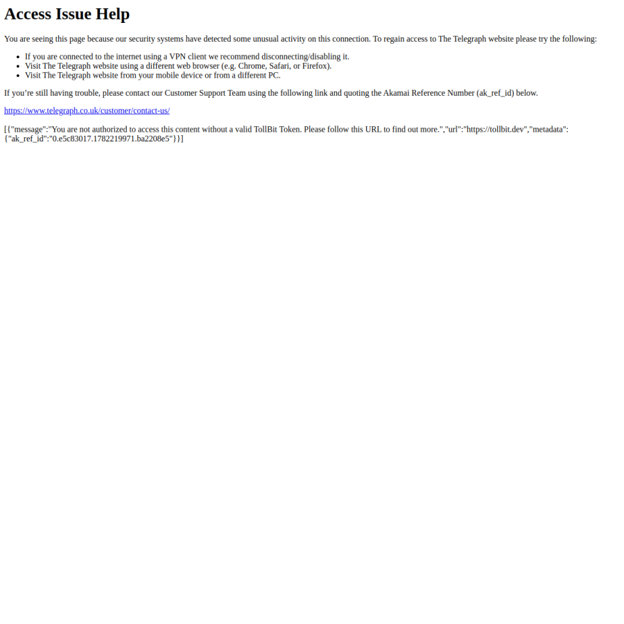 telegraph.co.uk homepage screenshot
