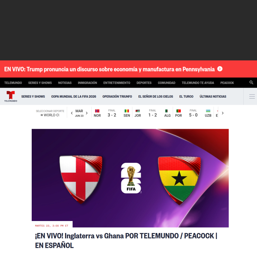 telemundo.com homepage screenshot