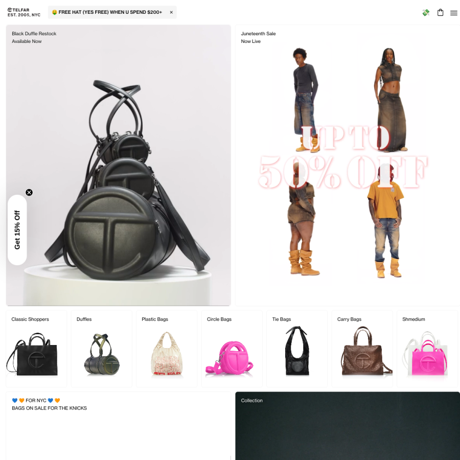 telfar.net homepage screenshot