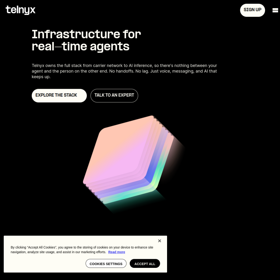 telnyx.com homepage screenshot