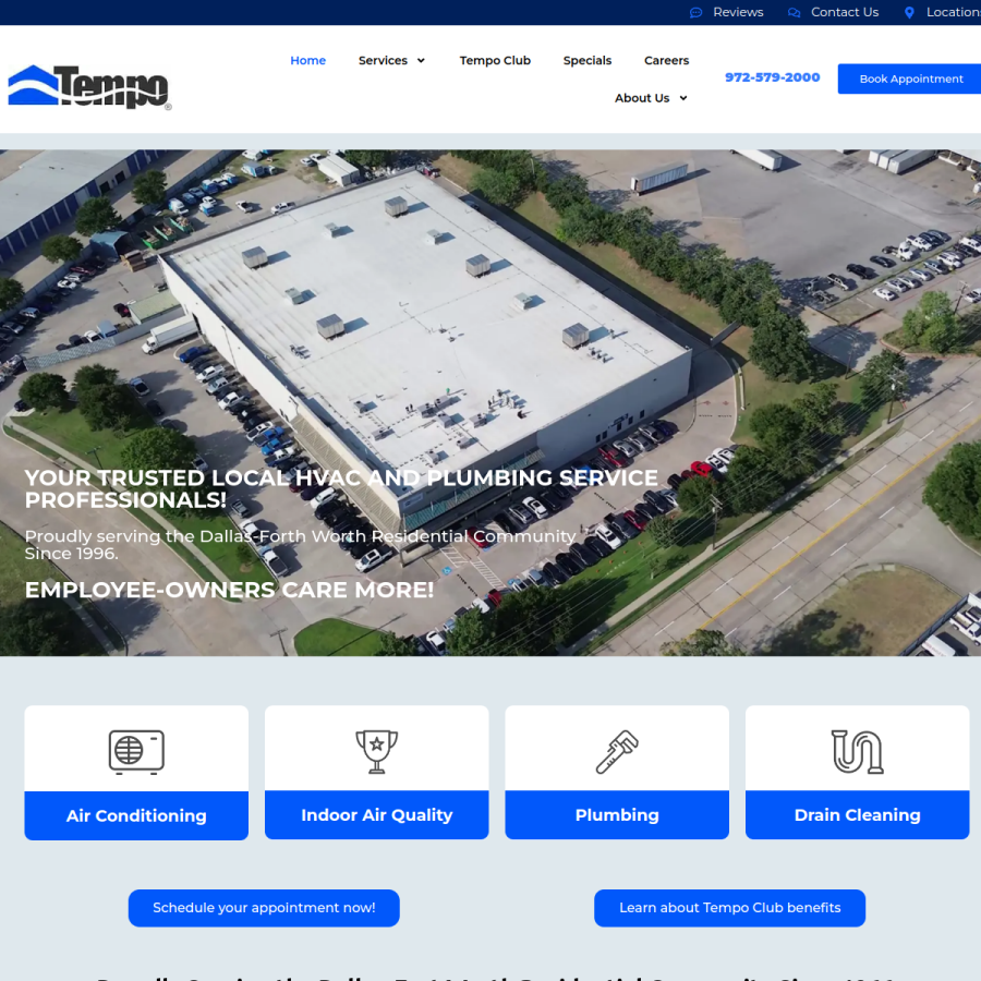 tempoair.com homepage screenshot