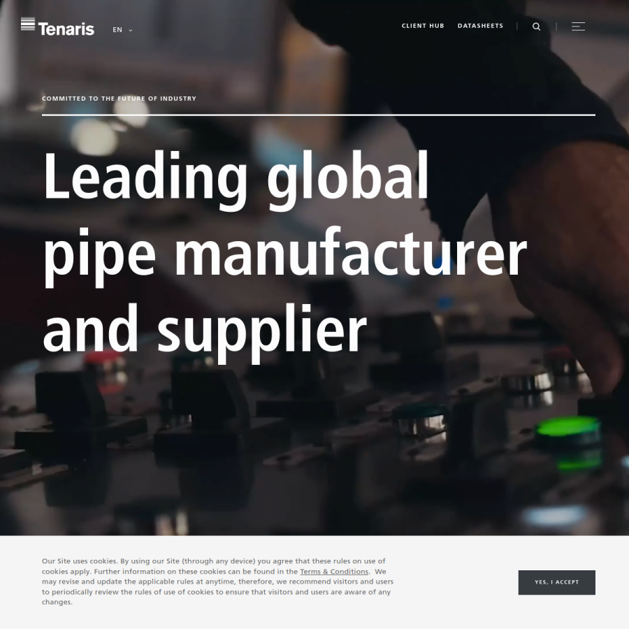 tenaris.com homepage screenshot