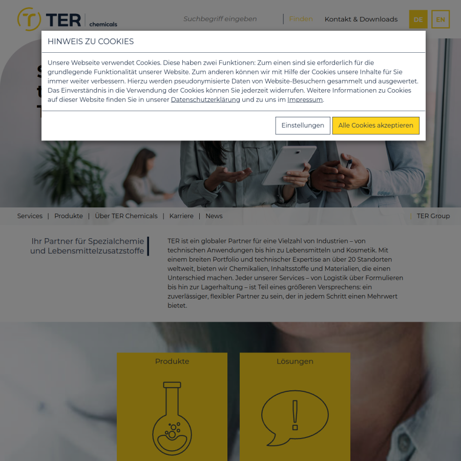 terchemicals.com homepage screenshot