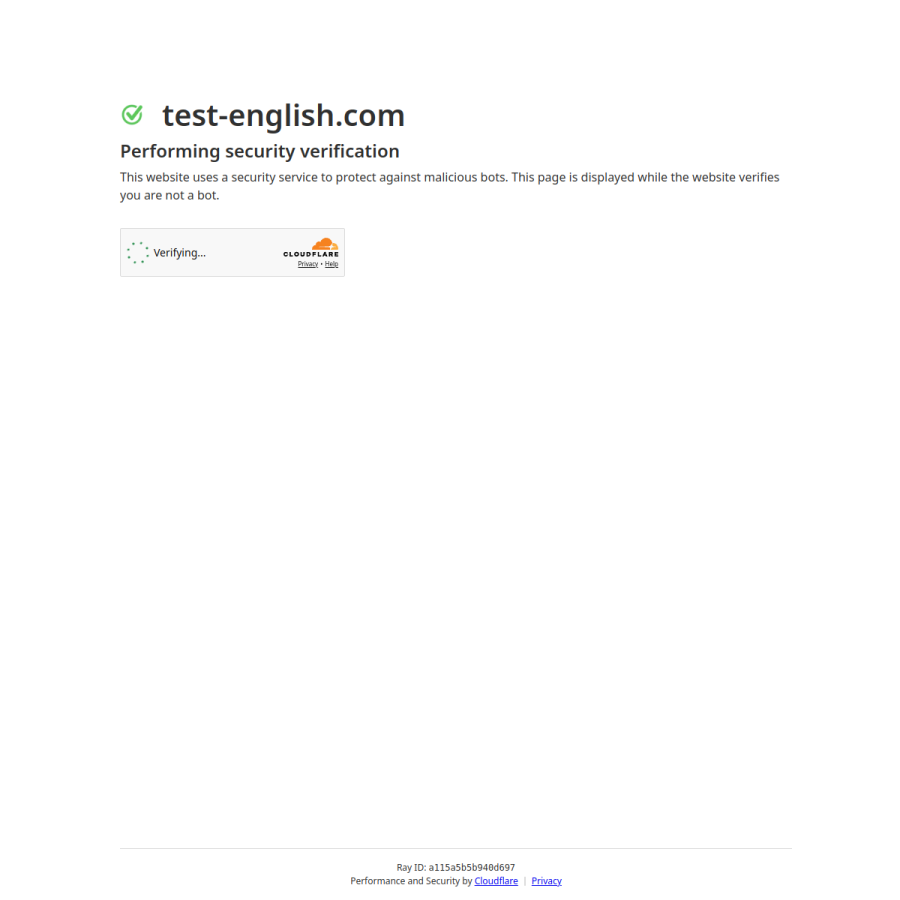 test-english.com homepage screenshot