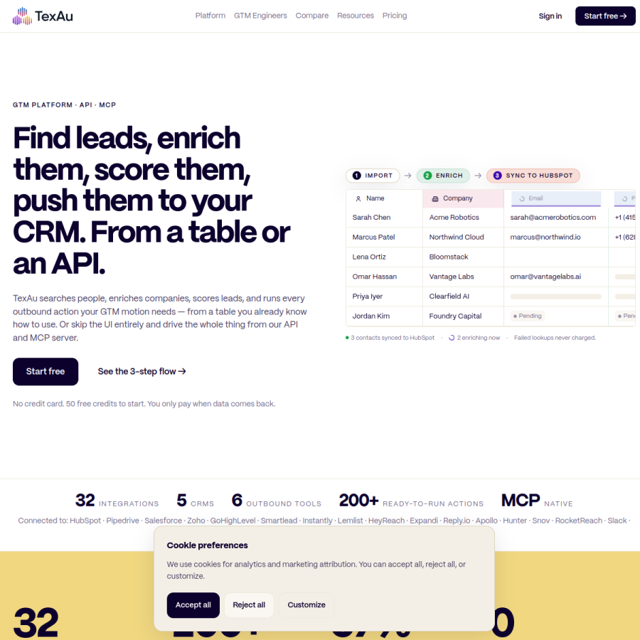 texau.com homepage screenshot