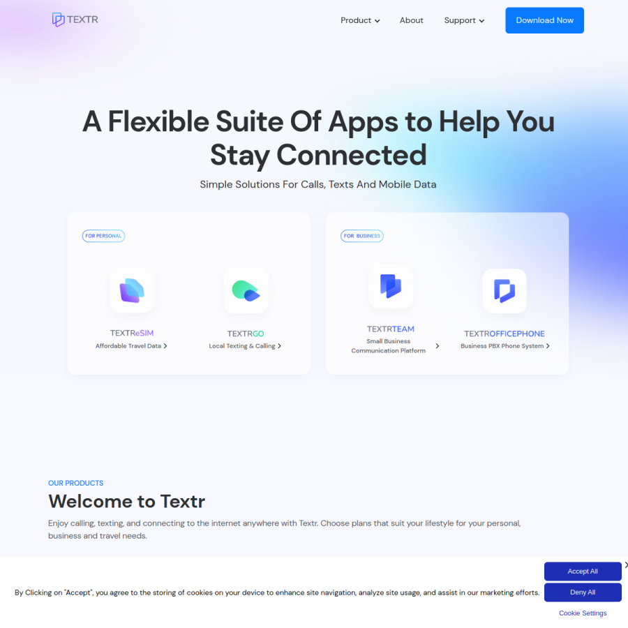 textrapp.com homepage screenshot