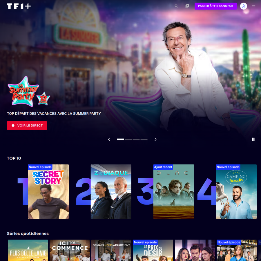 tf1.fr homepage screenshot
