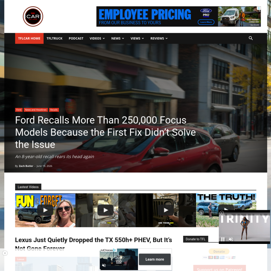 tflcar.com homepage screenshot