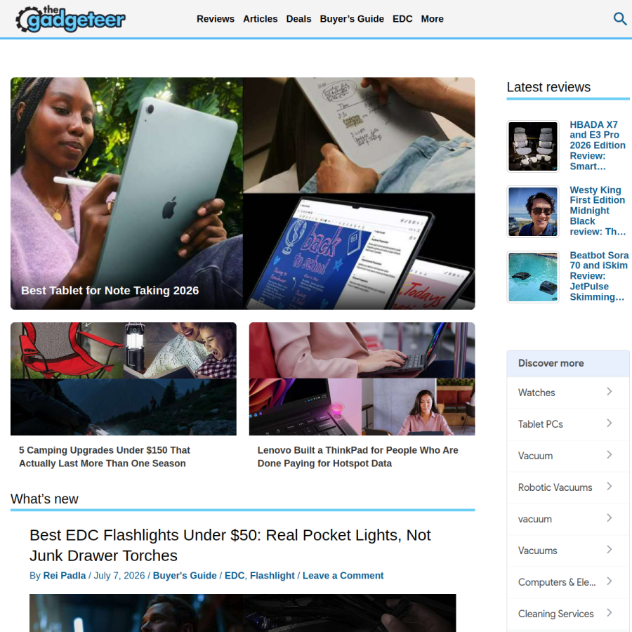 the-gadgeteer.com homepage screenshot