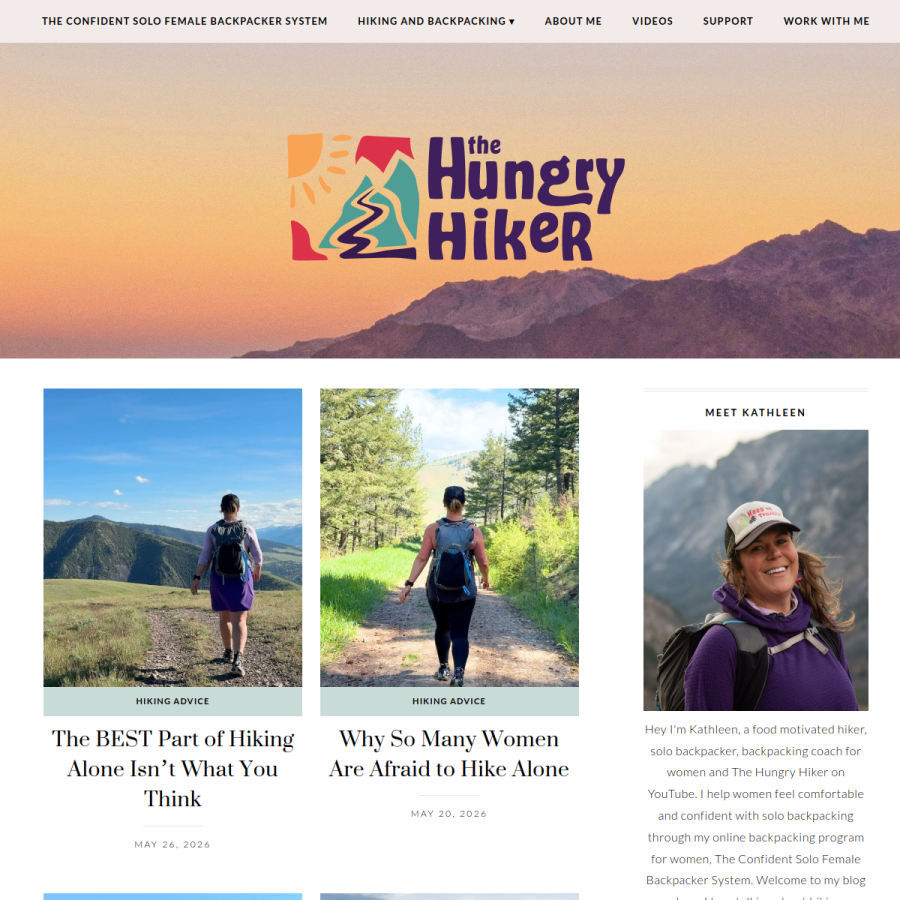 the-hungry-hiker.com homepage screenshot
