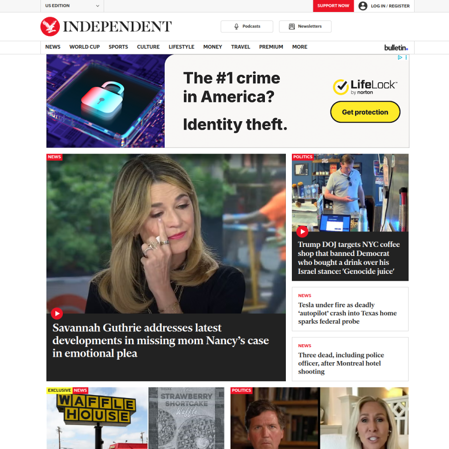 the-independent.com homepage screenshot