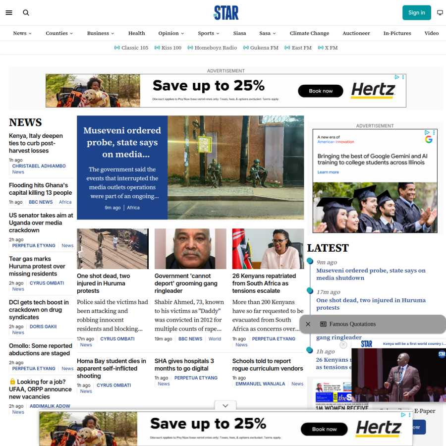 the-star.co.ke homepage screenshot