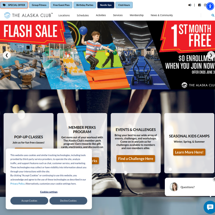thealaskaclub.com homepage screenshot