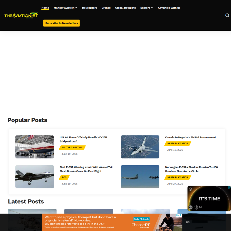 theaviationist.com homepage screenshot
