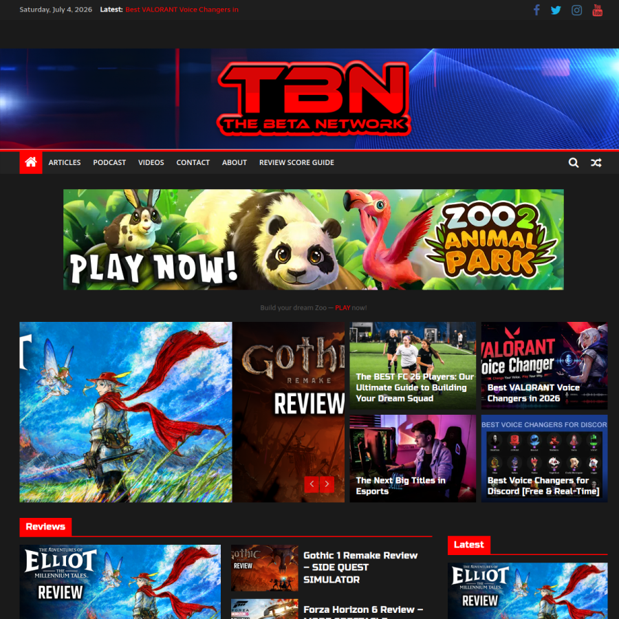 thebetanetwork.net homepage screenshot
