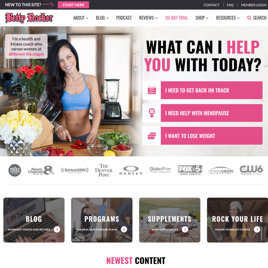 thebettyrocker.com homepage screenshot