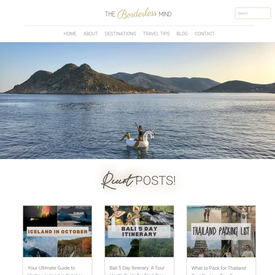 theborderlessmind.com homepage screenshot