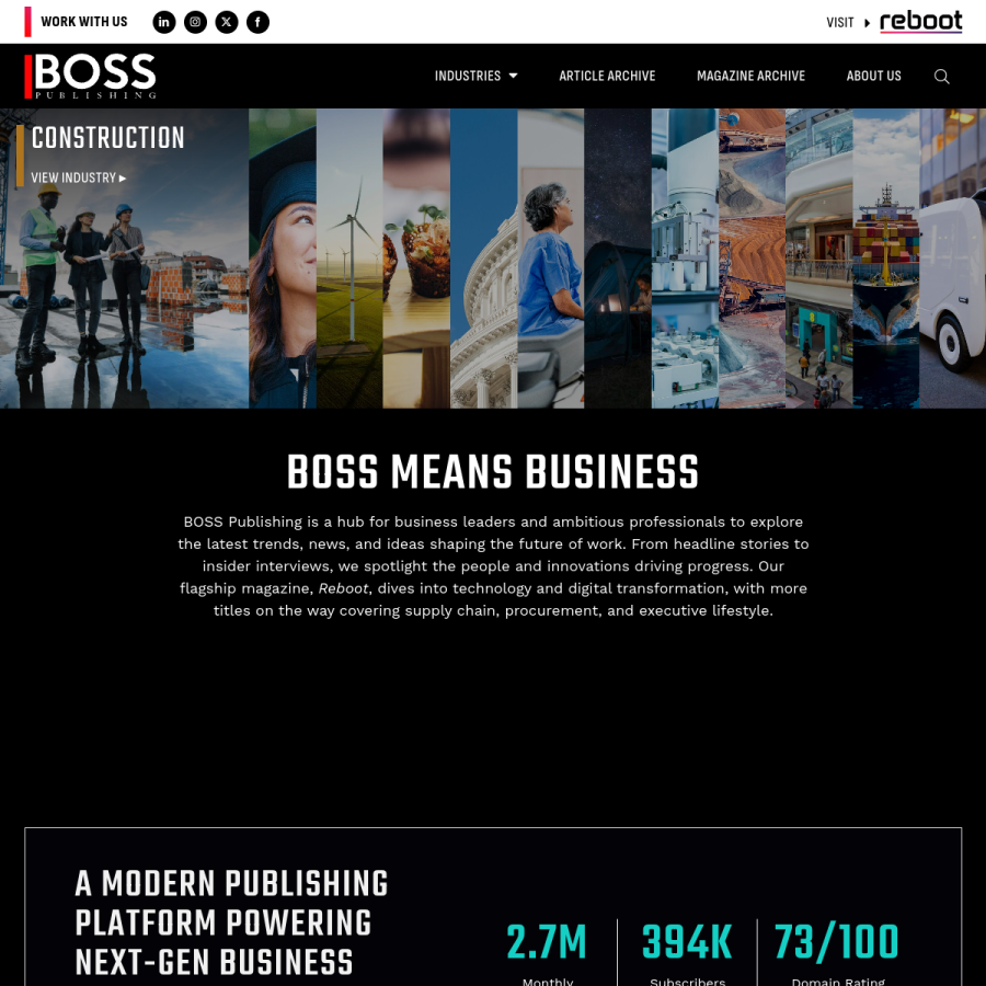 thebossmagazine.com homepage screenshot
