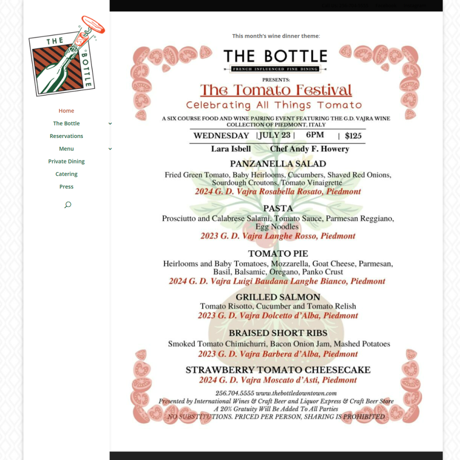 thebottledowntown.com homepage screenshot