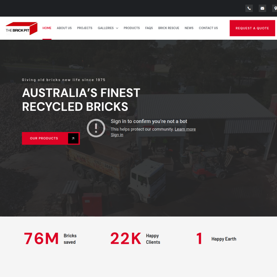 thebrickpit.com.au homepage screenshot