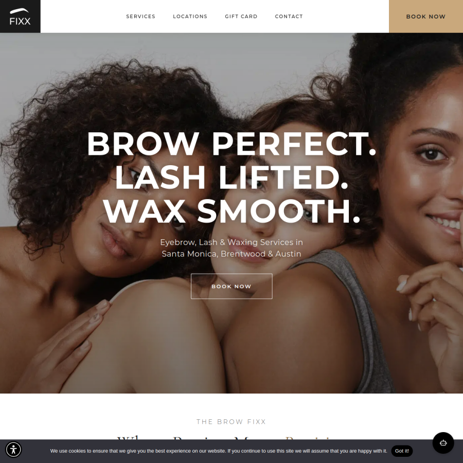 thebrowfixx.com homepage screenshot