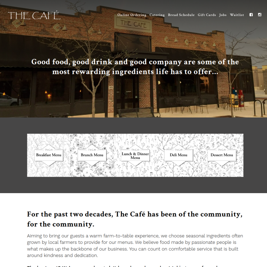 thecafeames.com homepage screenshot