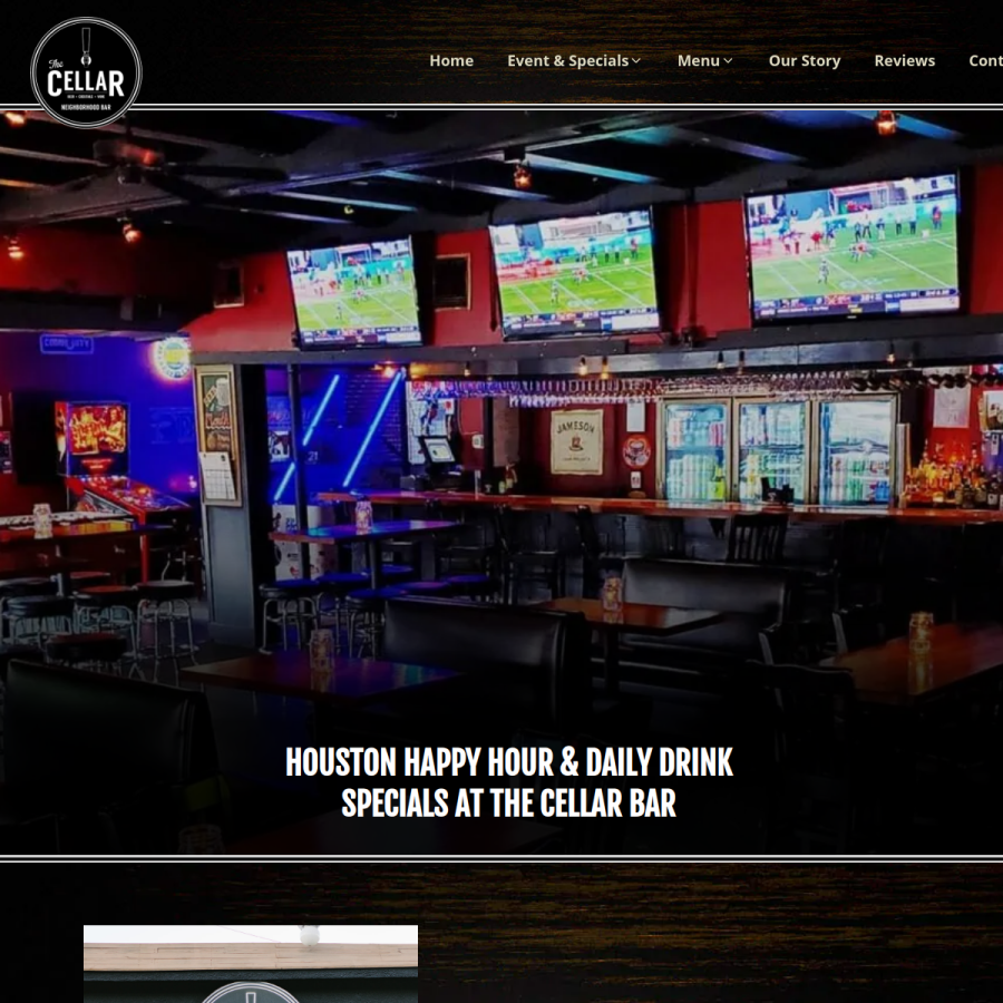 thecellarbar.org homepage screenshot