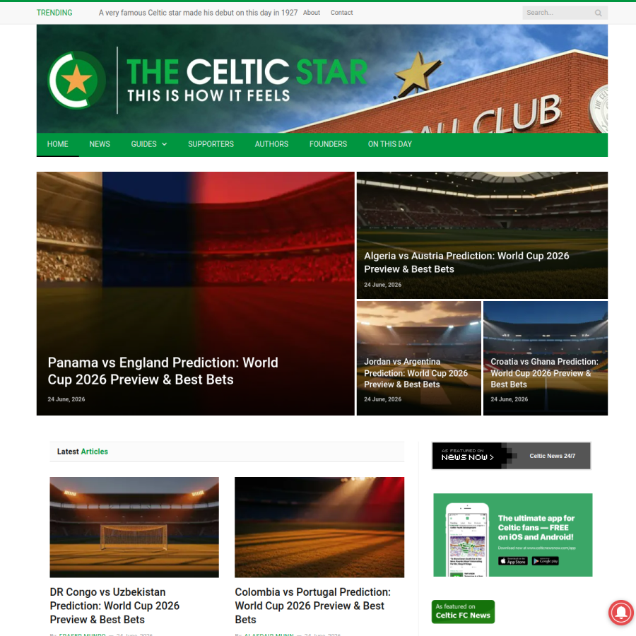 thecelticstar.com homepage screenshot
