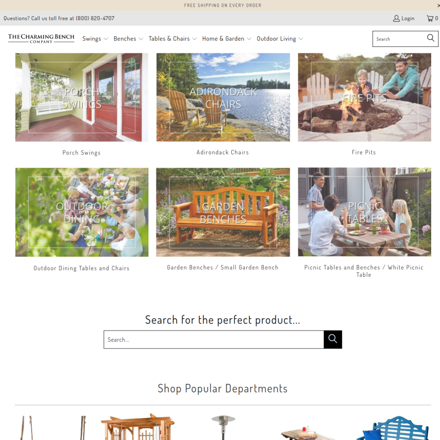 thecharmingbenchcompany.com homepage screenshot