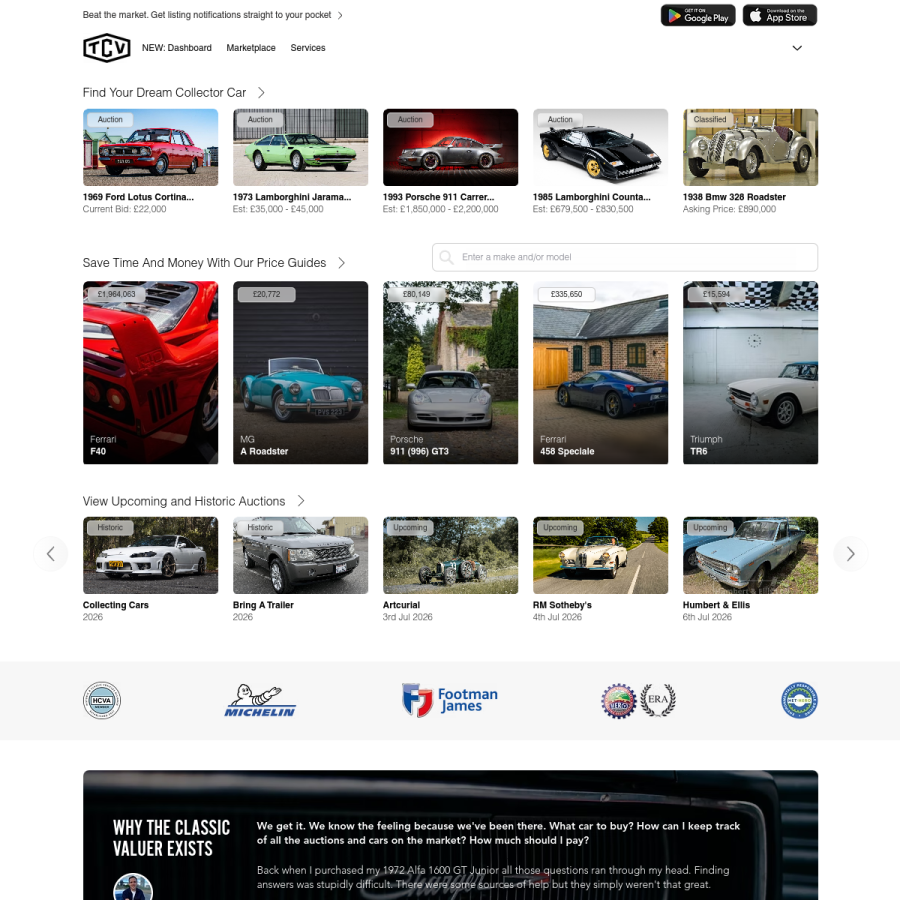 theclassicvaluer.com homepage screenshot