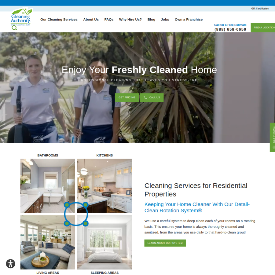 thecleaningauthority.com homepage screenshot