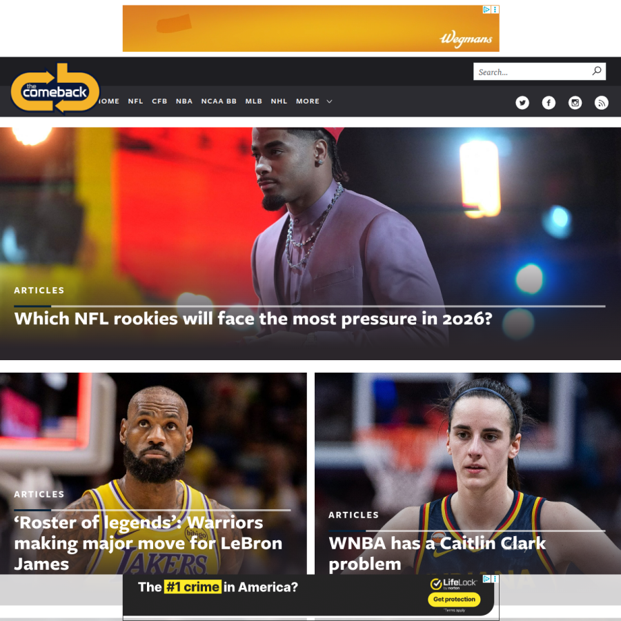 thecomeback.com homepage screenshot