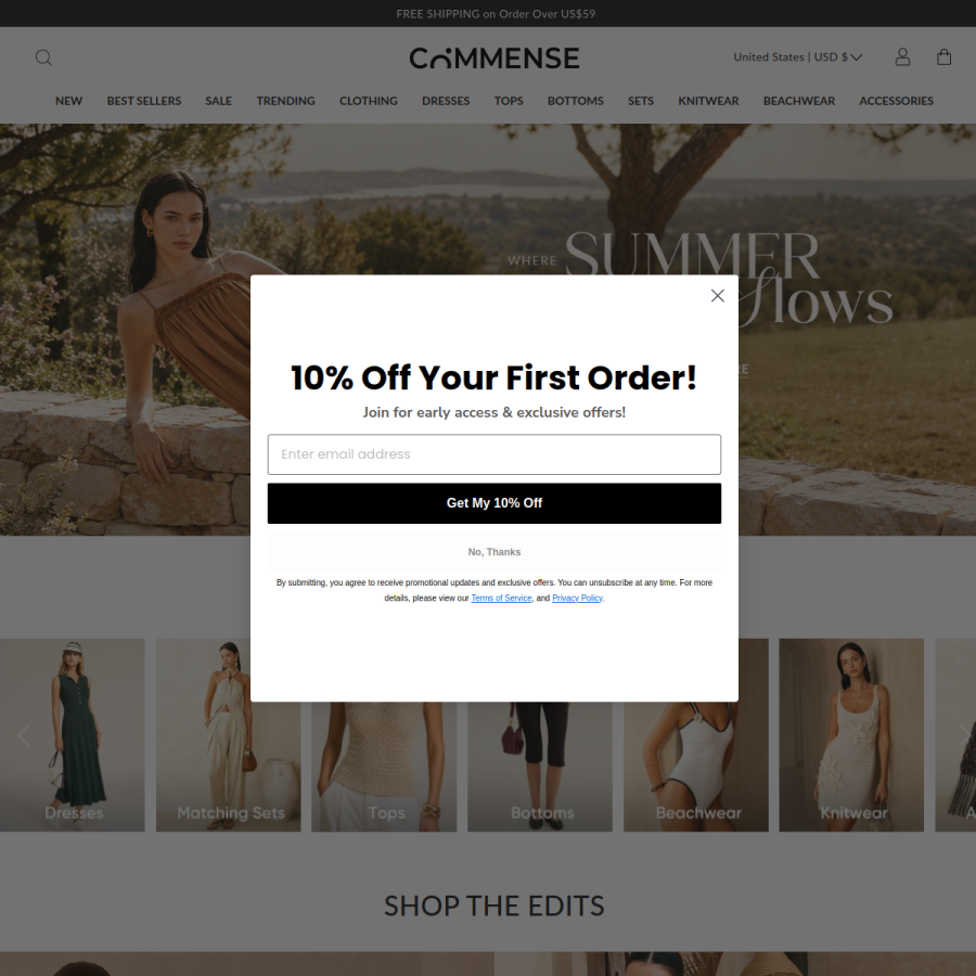 thecommense.com homepage screenshot