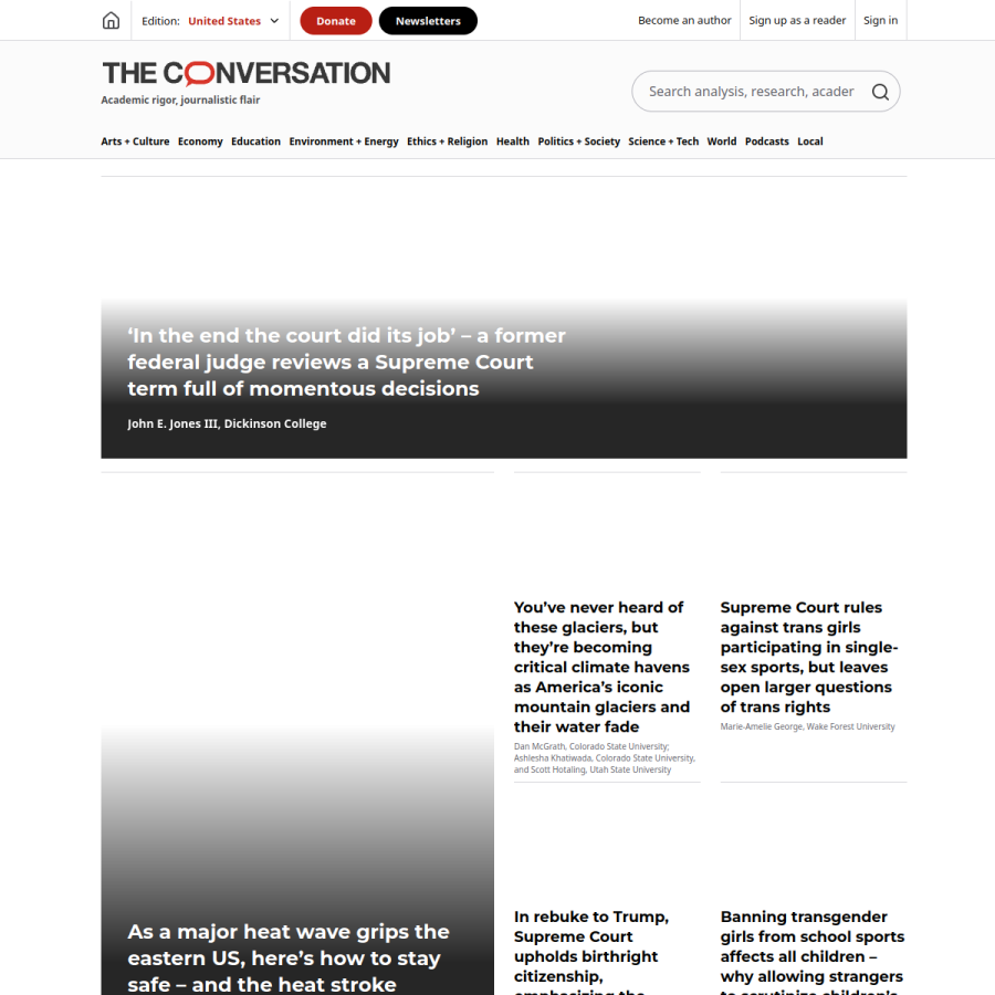 theconversation.com homepage screenshot