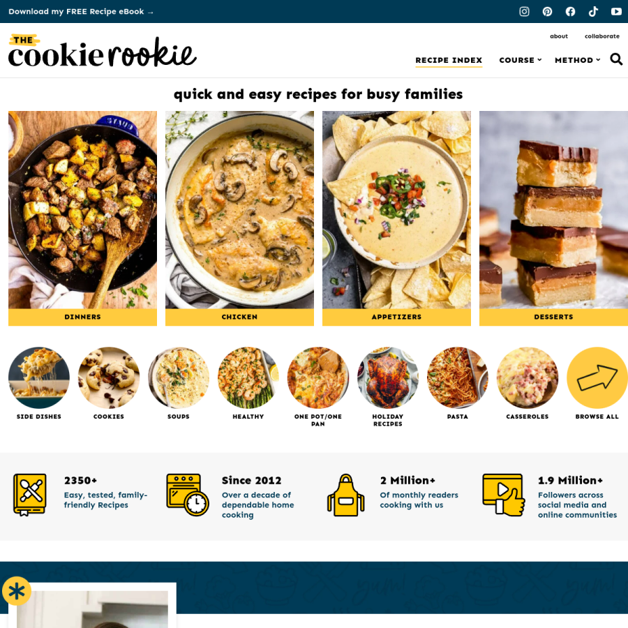 thecookierookie.com homepage screenshot