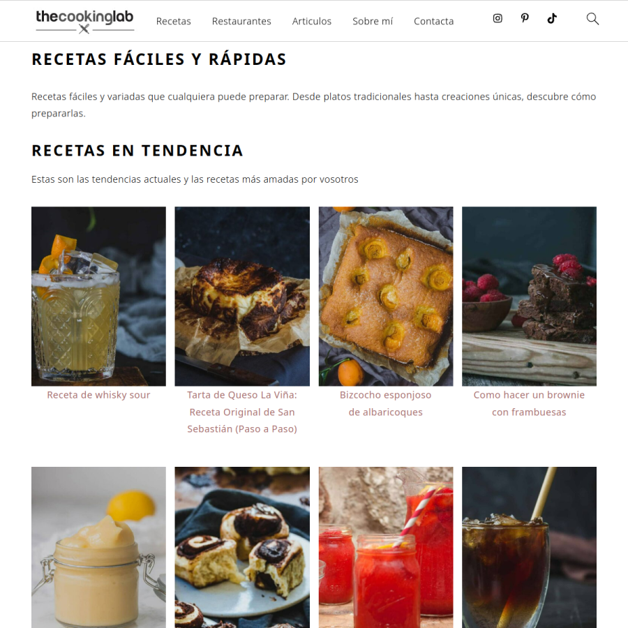 thecookinglab.es homepage screenshot