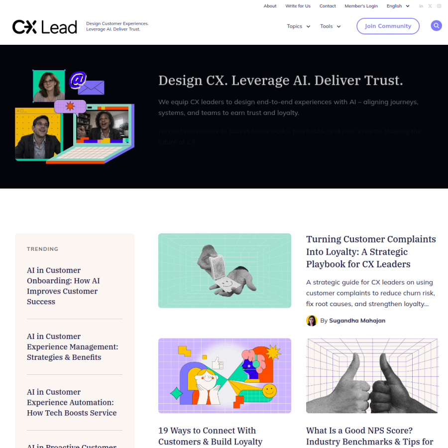 thecxlead.com homepage screenshot