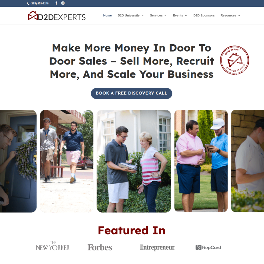 thed2dexperts.com homepage screenshot