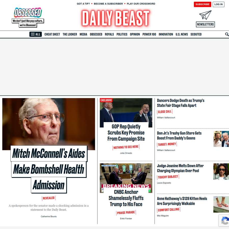 thedailybeast.com homepage screenshot